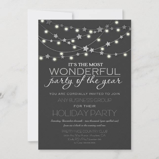 Étoiles + Lumières Fêtes d'entreprise Invitations (Devant)