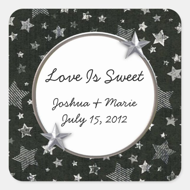 Étoiles Mariage Bonbons Buffet Sticker (Devant)