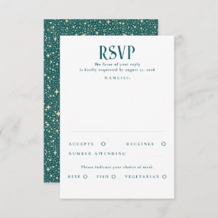 Étoiles Mariage Turquoise et Or RSVP