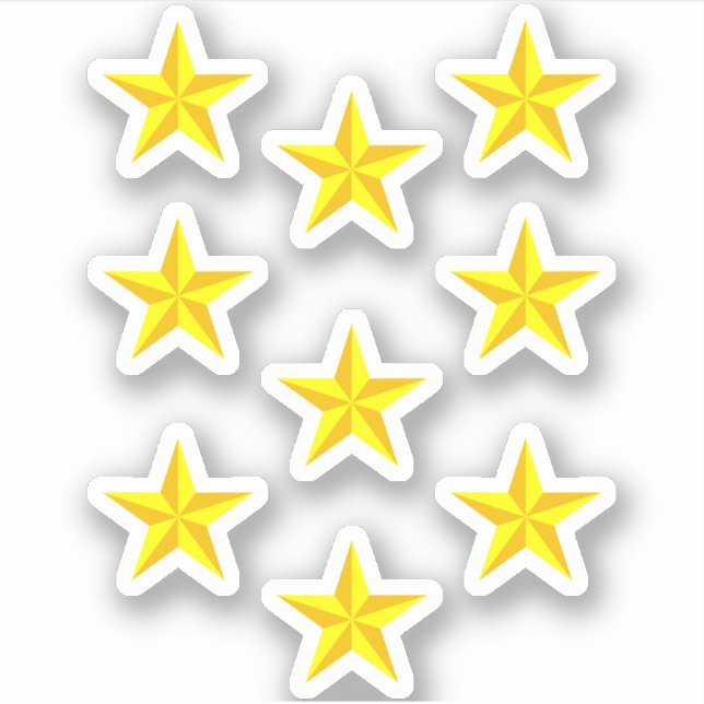 Étoiles or jaune pour l'école - Stickers récompens (Devant)