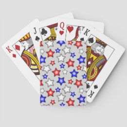 Étoiles Patriotiques - Cartes à jouer gris clair