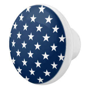 étoiles patriotiques marine bleu céramique boutons