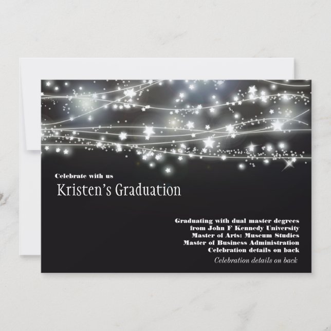 Étoiles pétillantes Graduation Invitation Invitati (Devant)