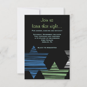 ÉTOILES QUI INTERSECT Barre Bat mitzvah carte