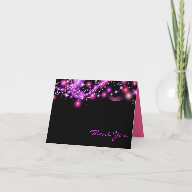 ÉTOILES ROSES PLACÉES Carte de remerciements (Devant)