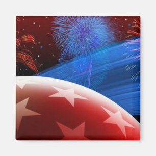 Étoiles Rouges Blanches Bleues et Magnet de Feu d'