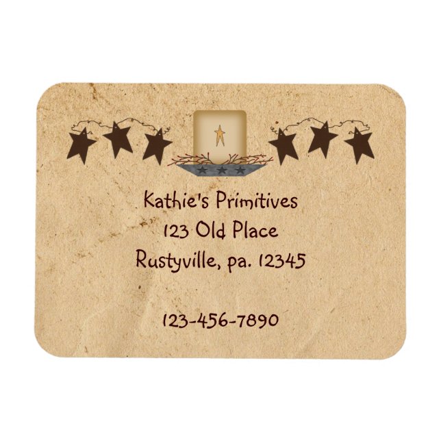 Étoiles Rustées Et Bougie Magnet Premium (Horizontal)