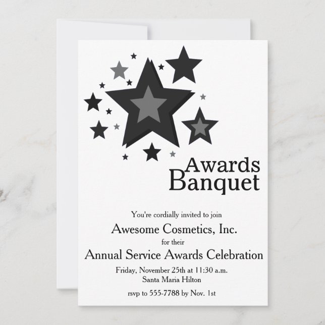 Étoiles sur le Invitation de l'événement White Bus (Devant)