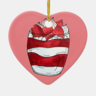 Eton Mess Strawberry Meringue UK British Dessert Keramik Ornament