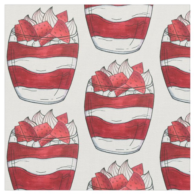 Eton Mess Strawberry Meringue UK British Dessert Stoff (Nahaufnahme)