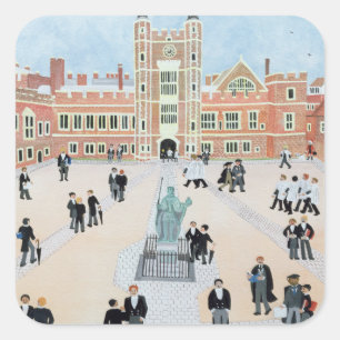Eton Uni School Yard 1991 Quadratischer Aufkleber