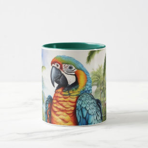 Étonnant Monogramme Personnalisé Parrot Macaw Mug