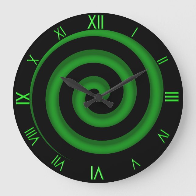 Étonnante horloge murale verte et noire (Recto)