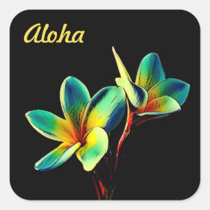 Étonnante Plumeria Aquarelle Thème STICKERS