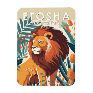 Etosha-Nationalpark Namibia Vintage Magnet