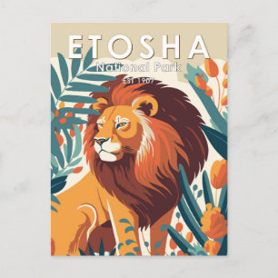 Etosha-Nationalpark Namibia Vintage Postkarte
