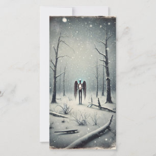 Étrange carte de vacances hivernale neige unique
