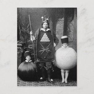 Étrange carte postale de costume victorien de fête