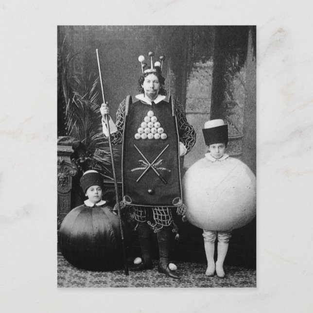 Étrange carte postale de costume victorien de fête (Devant)