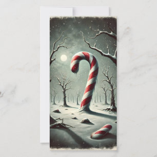 Étrange carte Sucre de canne de nuit d'hiver foncé