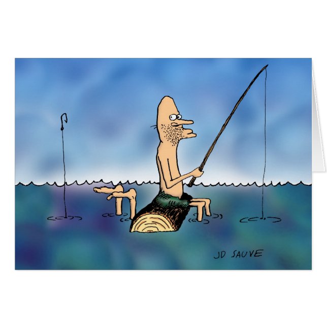 Étrange Jour de pêche Carton noir Carte intérieure (Devant horizontal)