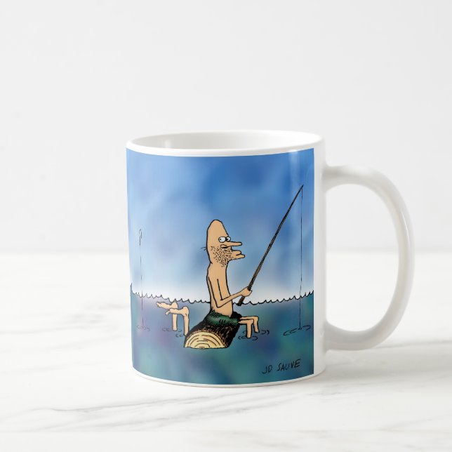 Étrange journée de pêche caricature Mug (Droite)