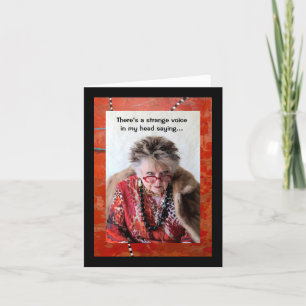 Étrange voix dans ma tête Carte de voeux pliée