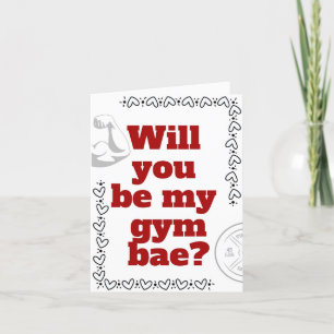 Être mon Bae de gym Carte drôle de la Saint-Valent