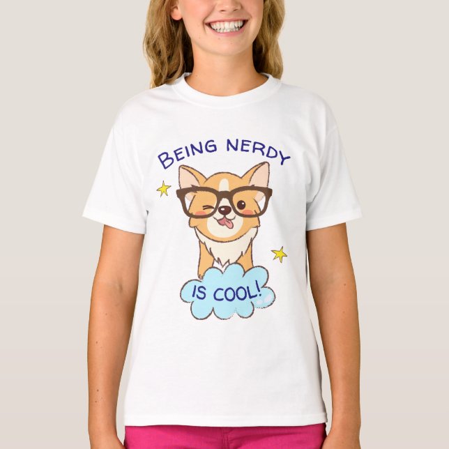 Être Nerdy Corgi T-Shirt (Devant)
