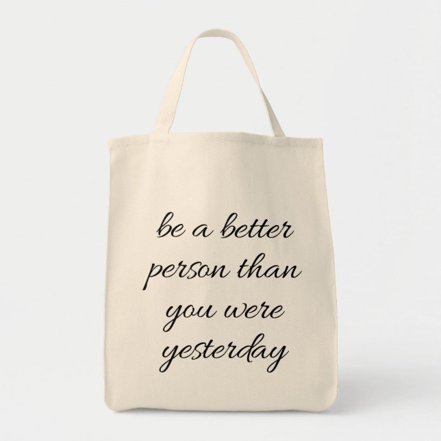 Être une meilleure personne Sac fourre-tout d'épic (Devant)