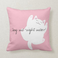 Étreignez-moi coussin droit de meow