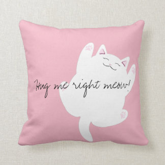 Étreignez-moi coussin droit de meow