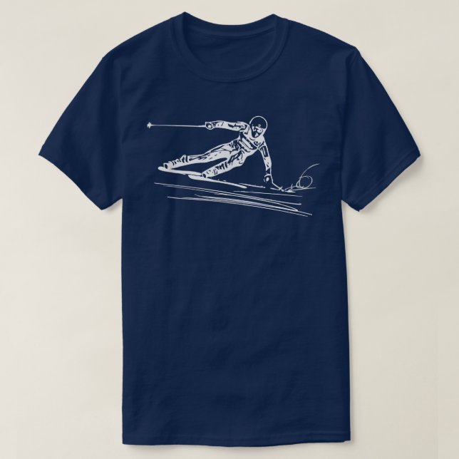 Etreme Sports Ski Schnee Winter Ski Downhill Slal T-Shirt (Design vorne)