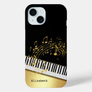 ETrendy Black Gold Musiknoten, Piano Keys Case-Mate iPhone Hülle