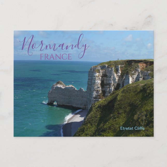 Etretat Cliffs Normandy Frankreich Postcard Postkarte (Vorderseite)