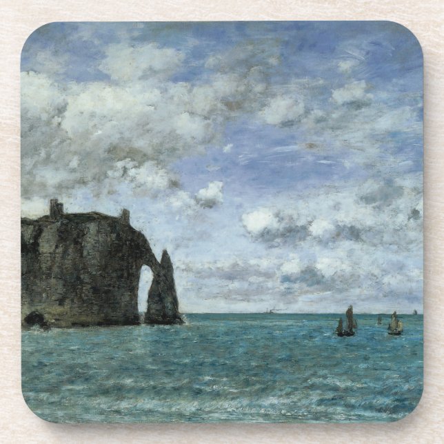 Etretat, der Hafen von Aval Untersetzer (Vorderseite)
