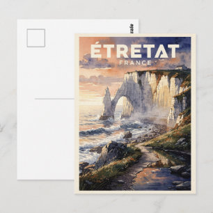 Étretat Frankreich Vintage Reise Postkarte