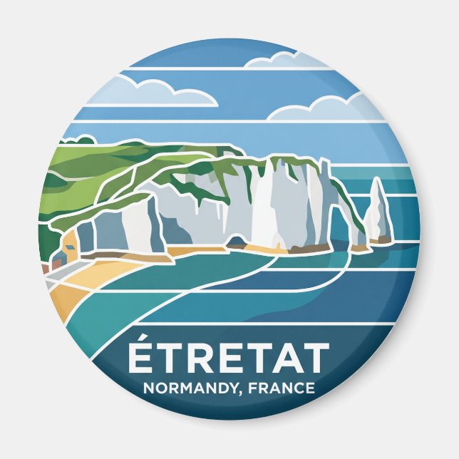 Étretat Klippen Frankreich Magnet (Vorne)