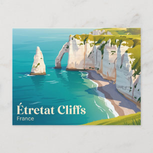 Étretat Klippen, Normandie Frankreich Postkarte