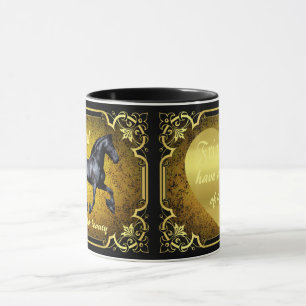 Étrier de l'étalon friésien, coeur de la tasse d'o