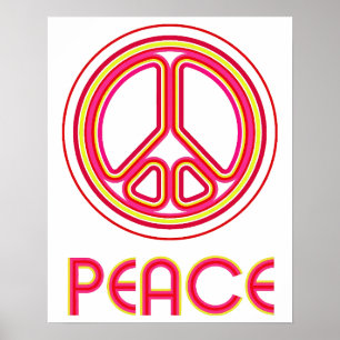 etro psychedelisches Friedenszeichen lineare Grafi Poster