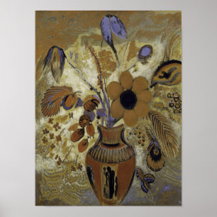 Etruskische Vase mit Blume Poster