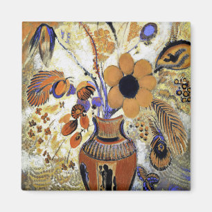 Etruskische Vase mit Blume, Redon Magnet