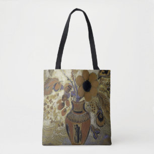 Etruskische Vase mit Blumen von Odilon Redon Tasche
