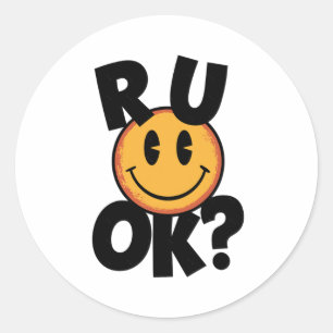 Étu ok visage souriant Autocollant de conception d
