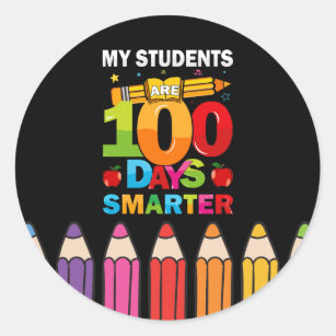 Étudiants 100 Jours Smarter Classic Round Sticker