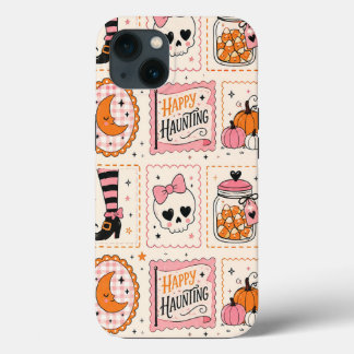 Étui à timbres crâne rose Happy Haunting