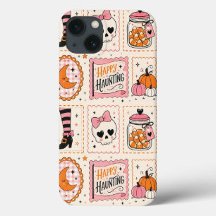 Étui à timbres crâne rose Happy Haunting