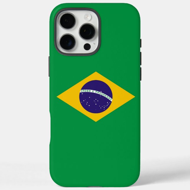 Étui Apple iPhone 16 Pro Max, drapeau du Brésil (Verso)