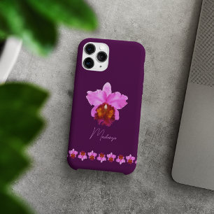 Étui avec motif d'orchidée Cattleya personnalisé